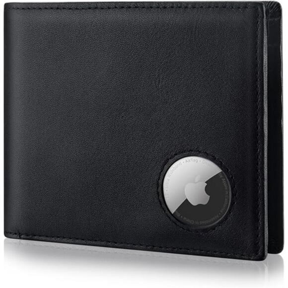 Genuine Leather RFID Blocking Men's Wallet with Airtag Holder 2 ID Windows - Picture 7 of 7
